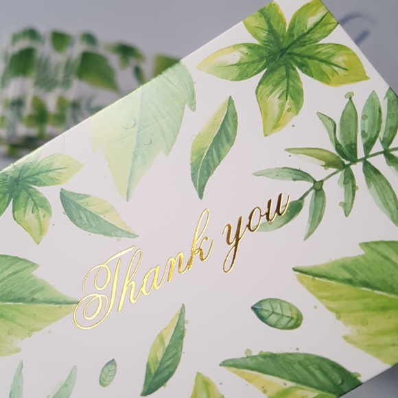 24 pcs Leaves Thank You Cards 2.75x3.75" in - Picture 1 of 12
